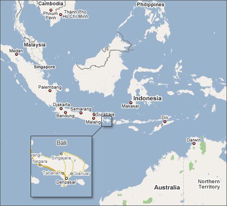 Map Of Bali. Map of Bali